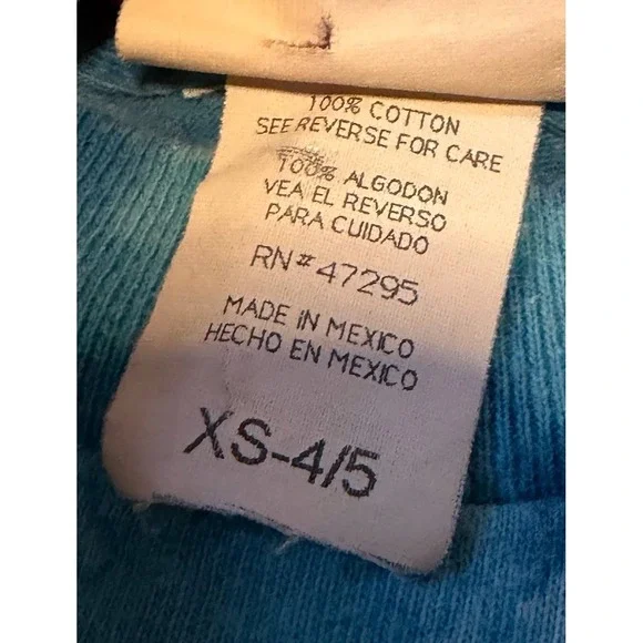 Vintage Disney Dinosaur Promo Shirt XS 4/5 Kids Tie Dye Movie Graphic Blue Brown - Picture 4 of 5